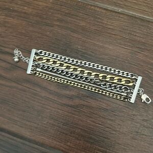 Never worn, fun, chunky, mixed metals bracelet!!